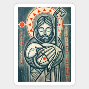 Jesus Christ Good Shepherd artistic painting Sticker